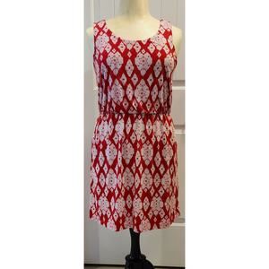 Sonoma Tank Top Sleeveless Sundress Pockets Stretch Knit Ikat Print Summer Sz XL
